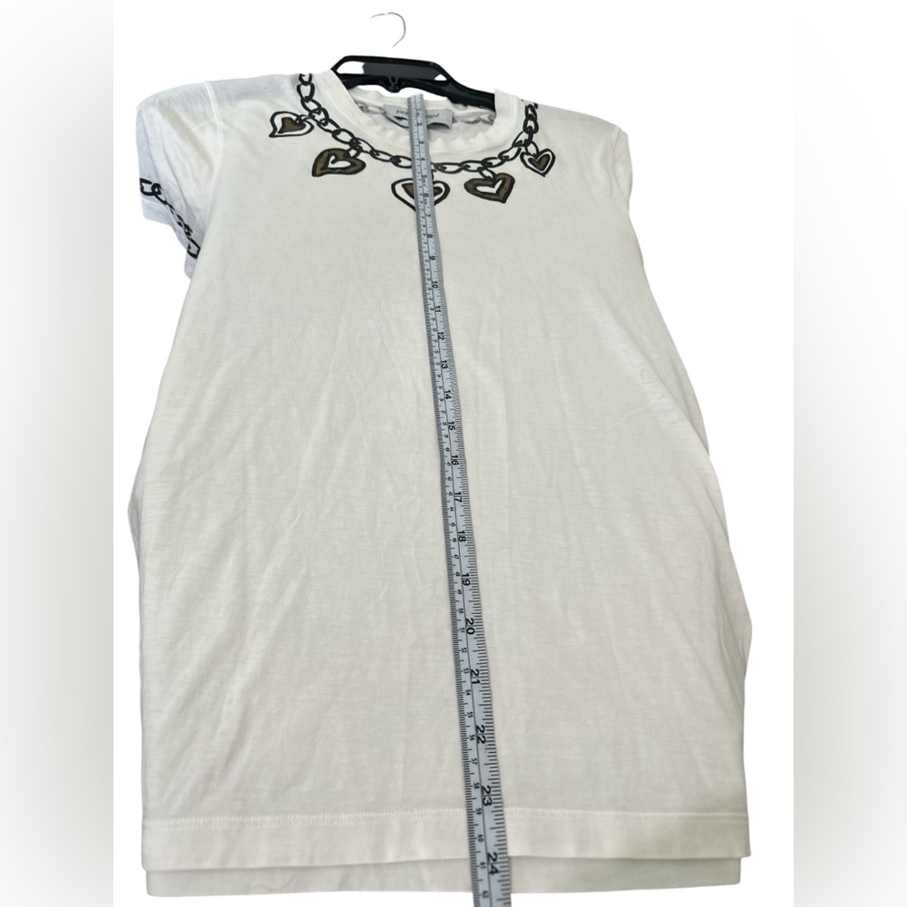 Yves Saint Laurent white cotton t-shirt heart charm graphic vintage Size S - Picture 9 of 11